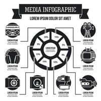 Media infographic concept, simple style vector