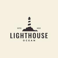 simple hipster lighthouse logo design vector graphic symbol icon illustration creative idea