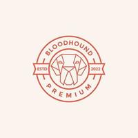 dog bloodhound badge logo design vector graphic symbol icon illustration creative idea