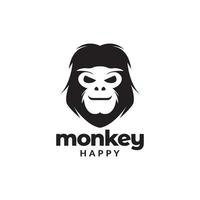 head monkey smile modern logo design vector graphic symbol icon illustration creative idea