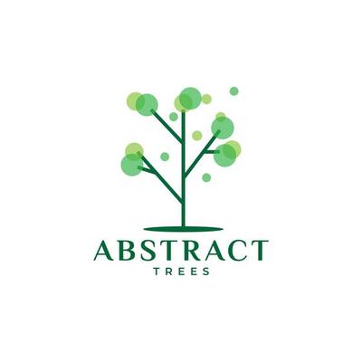 abstract tree green dots leaf modern logo design vector graphic symbol icon illustration creative idea
