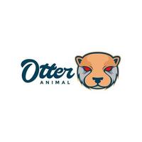 head colored otter animal logo design vector graphic symbol icon illustration creative idea