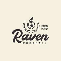 raven bird with ball badge logo design vector graphic symbol icon illustration creative idea