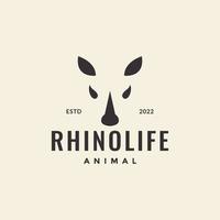 minimal head rhino horn logo design vector graphic symbol icon illustration creative idea