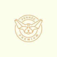 Fennec fox head badge logo design vector graphic symbol icon illustration creative idea