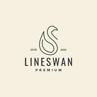 continuous line simple swan logo design vector graphic symbol icon illustration creative idea