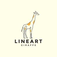 continuous line giraffe abstract logo design vector graphic symbol icon illustration creative idea