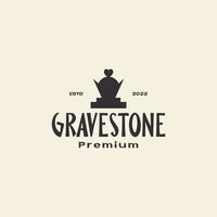 love with grave stone logo design vector graphic symbol icon illustration creative idea