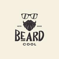 vintage cool man with beard and sunglasses logo design vector graphic symbol icon illustration creative idea