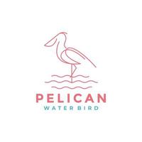 simple minimal line bird pelican water logo design vector graphic symbol icon illustration creative idea