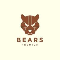 grizzly head bear polygon minimal logo design vector graphic symbol icon illustration creative idea