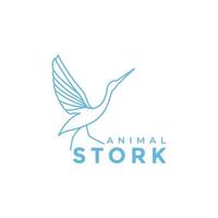 diseño de logotipo de cigüeña de pájaro hermoso minimalista vector gráfico símbolo icono ilustración idea creativa