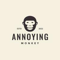 annoying head monkey logo design vector graphic symbol icon illustration creative idea