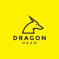 minimal head dragon modern logo design vector graphic symbol icon illustration creative idea