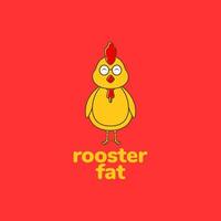 colorful orange rooster cartoon fat logo design vector graphic symbol icon illustration creative idea