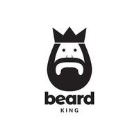 cute old man beard with crown logo design vector graphic symbol icon illustration creative idea