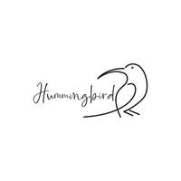 cute line art minimal bird hummingbird logo design vector graphic symbol icon illustration creative idea