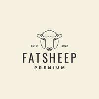 fat sheep line minimal logo design vector graphic symbol icon illustration creative idea