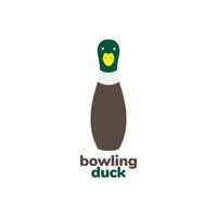 pin bowling with duck cute logo design vector graphic symbol icon illustration creative idea