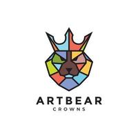 head bear with colorful polygon logo design vector graphic symbol icon illustration creative idea