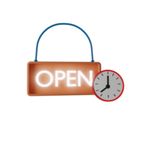 opening hours illustration 3d png