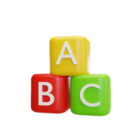 alphabet toys illustration 3d png