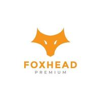 orange flat head fox minimalist logo design vector graphic symbol icon illustration creative idea