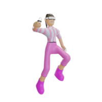 metaverse illustration with character 3d png