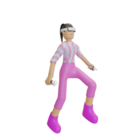 metaverse illustration with character 3d png