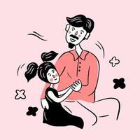 un padre y su hija sentados juntos ilustración vector