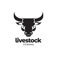 black head strong cow cattle logo design vector graphic symbol icon illustration creative idea