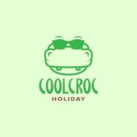 head crocodile cool with sunglasses logo design vector graphic symbol icon illustration creative idea