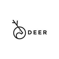 circle geometric with head deer minimal logo design vector graphic symbol icon illustration creative idea