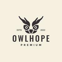 hands hope with owl bird logo design vector graphic symbol icon illustration creative idea