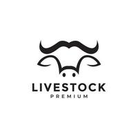 cabeza simple aislado vaca o búfalo diseño de logotipo vector gráfico símbolo icono ilustración idea creativa