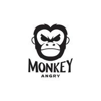 cabeza mono enojado vintage logo diseño vector gráfico símbolo icono ilustración idea creativa
