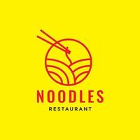 line circle geometric noodle and chopstick logo design vector graphic symbol icon illustration creative idea