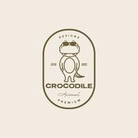 cool crocodile with sunglasses logo design vector graphic symbol icon illustration creative idea