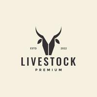 unique head cow livestock hipster logo design vector graphic symbol icon illustration creative idea