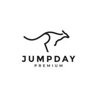 minimal kangaroo line jump modern logo design vector graphic symbol icon illustration creative idea