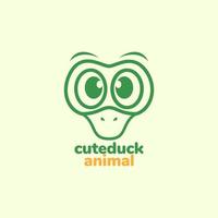 cara linda pato verde diseño de logotipo vector gráfico símbolo icono ilustración idea creativa