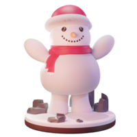 ilustração 3d, objeto de natal, boneco de neve com boné, para web, app, publicidade, etc png