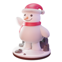 3D-Illustration, Weihnachtsobjekt, Schneemann mit Mütze, für Web, App, Werbung usw png