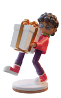 personaje de ilustración 3d, feliz navidad, usado para web, aplicación, infografía, impresión, etc. png