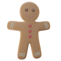 3D Illustration object, merry Christmas with gingerbread, use for web, app, celebration, advertising, etc png