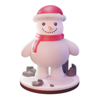 illustration 3d, objet de noël, bonhomme de neige avec casquette, pour le web, l'application, la publicité, etc. png