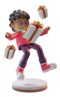 personaje de ilustración 3d, feliz navidad, usado para web, aplicación, infografía, impresión, etc. png