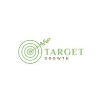 line circle target with leaf growth logo design vector graphic symbol icon illustration creative idea