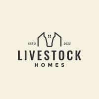 livestock horn with home lines logo design vector graphic symbol icon illustration creative idea