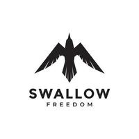 fly swallow modern shape black logo design vector graphic symbol icon illustration creative idea